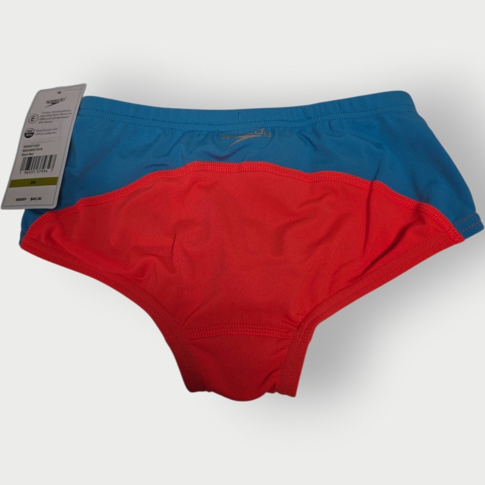 Men's / Youth SPEEDO Swim Briefs Euro Brazilian Size 24 Siren Red Vibe Collect - Picture 2 of 2